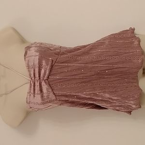 Suzy Shier, Mid-pink, Velvety top with sequined details